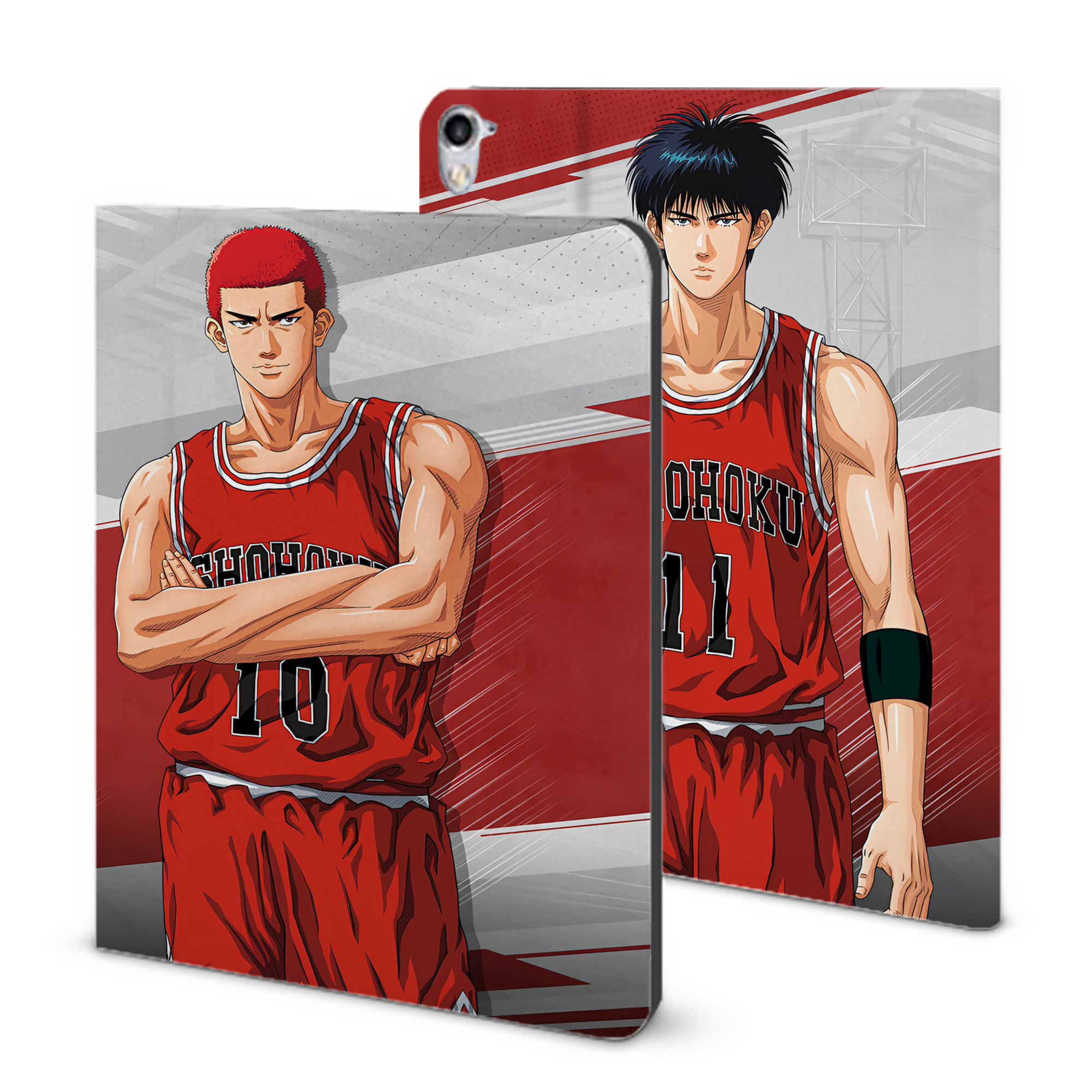 （画像用） SLAM DUNK／スラムダンク IPad ケース ブック型 PUレザー TPU 耐衝撃 軽量 薄型 ペン収納なし 全面保護 IPad 各モデル対応